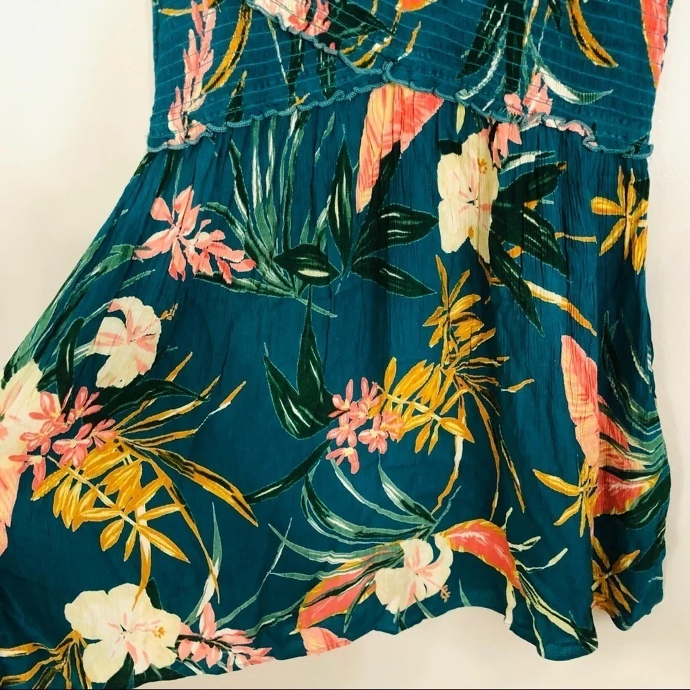 Patrons of Peace green pink tropical floral Hawaiian vacation dress Medium - Picture 7 of 7